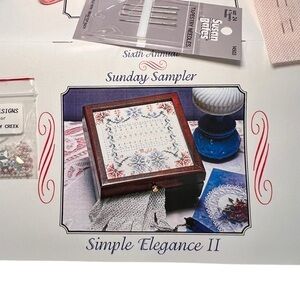 Stoney Creek Cross Stitch Kit Sunday Sampler Simple‎ Elegance II Vintage 1997
